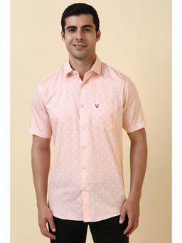Allen Solly - Men Peach Printed Half Sleeves Casual Shirt