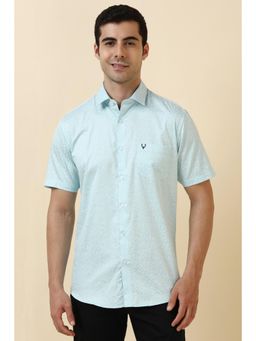 Allen Solly - Men Light Blue Printed Half Sleeves Casual Shirt