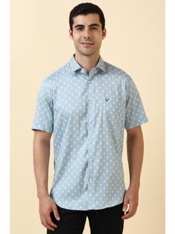 Allen Solly - Men Light Blue Printed Half Sleeves Casual Shirt