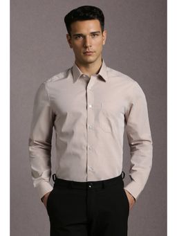 Louis Philippe - Men Grey Solid Full Sleeves Formal Shirt