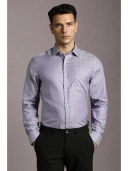 Louis Philippe - Men Lilac Check Full Sleeves Formal Shirt