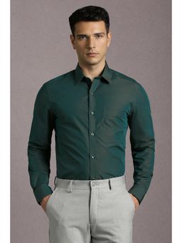 Louis Philippe - Men Green Solid Full Sleeves Formal Shirt
