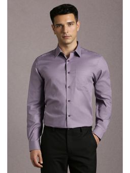 Louis Philippe - Men Lilac Textured Full Sleeves Formal Shirt