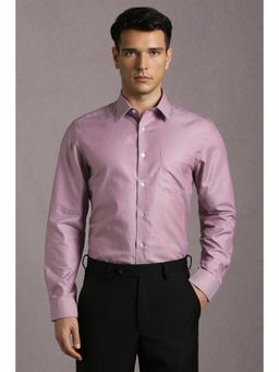 Louis Philippe - Men Lavender Textured Full Sleeves Formal Shirt