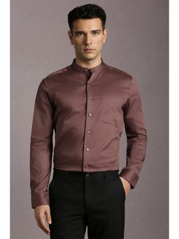 Louis Philippe - Men Brown Solid Full Sleeves Formal Shirt