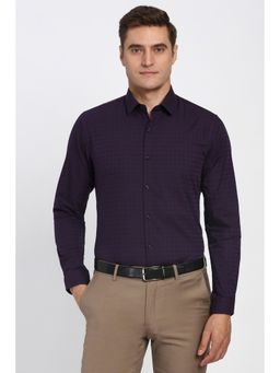 Peter England - Men Purple Full Sleeves Formal Shirt
