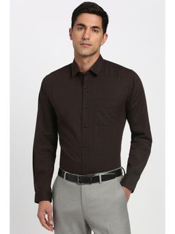 Peter England - Men Brown Full Sleeves Formal Shirt