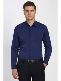 Peter England - Men Navy Full Sleeves Formal Shirt