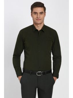 Peter England - Men Green Full Sleeves Formal Shirt