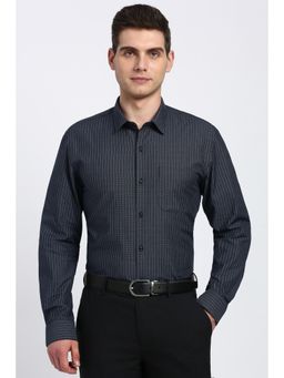 Peter England - Men Navy Full Sleeves Formal Shirt