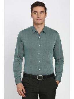 Peter England - Men Green Full Sleeves Formal Shirt