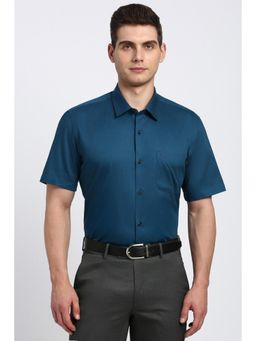 Peter England - Men Blue Half Sleeves Formal Shirt
