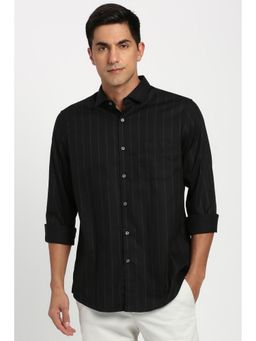 Peter England - Men Black Full Sleeves Formal Shirt