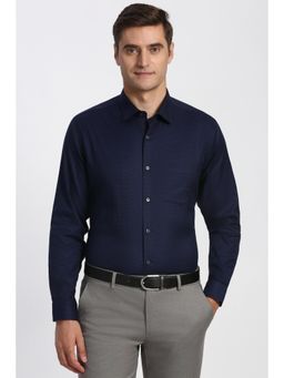 Peter England - Men Navy Blue Full Sleeves Formal Shirt