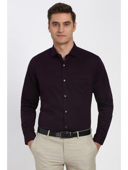 Peter England - Men Purple Full Sleeves Formal Shirt