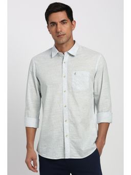 Peter England - Men Light Blue Print Full Sleeves Casual Shirt