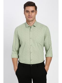 Peter England - Men Green Slim Fit Full Sleeves Formal Shirt