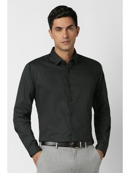 Van Heusen - Men Black Print Full Sleeves Party Shirt