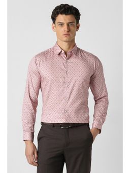 Van Heusen - Men Pink Print Full Sleeves Party Shirt