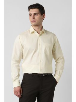 Van Heusen - Men Beige Solid Full Sleeves Wedding Shirt