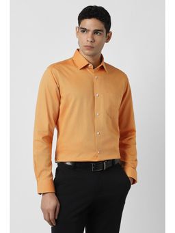 Van Heusen - Men Yellow Textured Full Sleeves Wedding Shirt