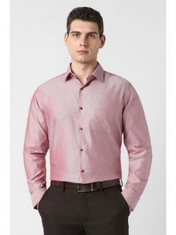 Van Heusen - Men Pink Textured Full Sleeves Wedding Shirt