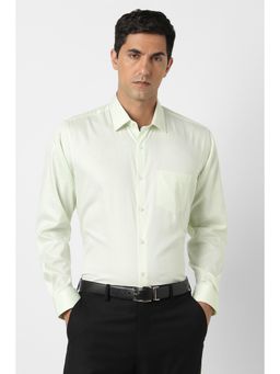 Van Heusen - Men Green Textured Full Sleeves Wedding Shirt