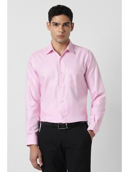 Van Heusen - Men Pink Textured Full Sleeves Wedding Shirt