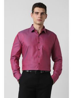 Van Heusen - Men Pink Textured Full Sleeves Wedding Shirt