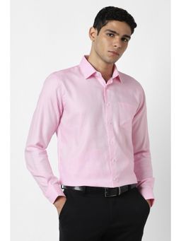 Van Heusen - Men Pink Textured Full Sleeves Wedding Shirt
