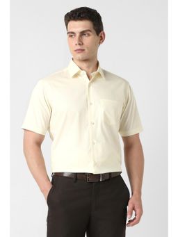 Van Heusen - Men Beige Solid Half Sleeves Wedding Shirt