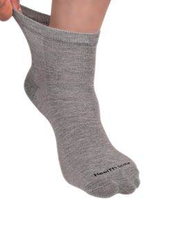 Footprints - Organic Cotton Ankle Length Bamboo Diabetic Socks - Grey