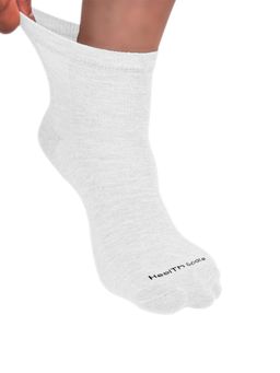 Footprints - Organic Cotton Ankle Length Bamboo Diabetic Socks - White
