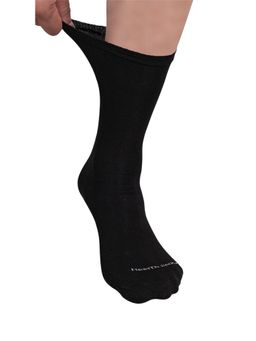 Footprints - Organic Cotton Crew Length Bamboo Diabetic Socks - Black