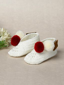 FUNKRAFTS - White Woven Regular Fit Pair of Booties