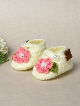 FUNKRAFTS - Off White Woven Regular Fit Pair of Booties