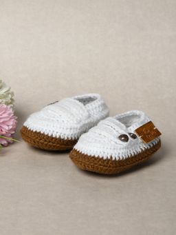 FUNKRAFTS - White Woven Regular Fit Pair of Booties