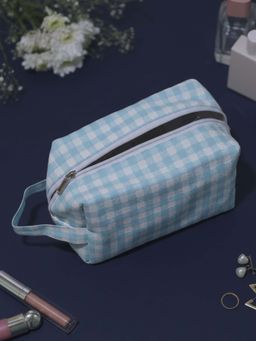 EcoRight - Women Gingham Blue Checks Organizer Pouch
