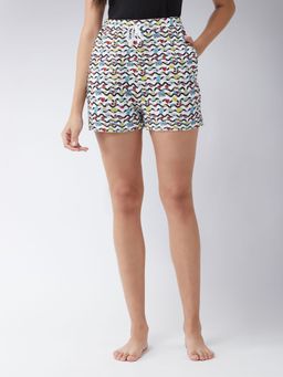 Miss Chase - Women's White Regular Length Printed Shorts White