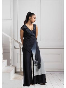 SMRITI - Black Noir Ombre Wrap Jumpsuit
