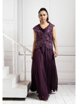 SMRITI - Purple Plum Royale Embellished Jumpsuit