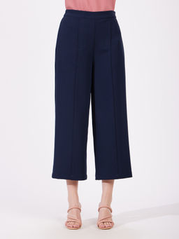 FableStreet - Navy Blue Wide Leg Culottes