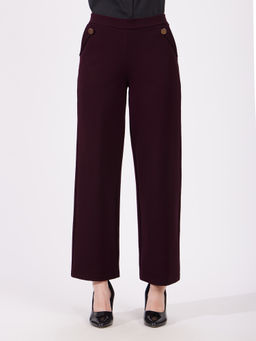 FableStreet - LivIn Wide Leg Pants - Maroon