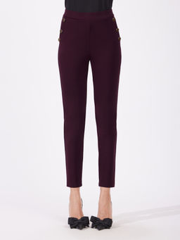 FableStreet - LivIn Straight Fit Pants - Maroon