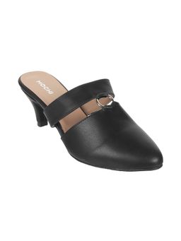 Mochi - Womens Black Mules Mochi Solid Black Pumps