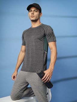 CHKOKKO - Grey Men's Regular Dry Fit Gym Sports T-shirt