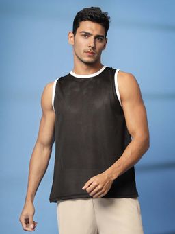 CHKOKKO - Black Men's Solid Gym Sleeveless Sport Regular Fit Tank
