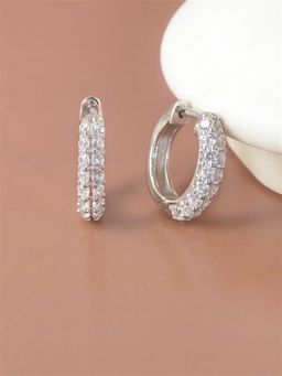 Ornate Jewels - 925 Silver American Diamond Bali Earring for Women and Girls (One Size)