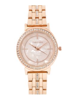 Joker and Witch - Joker & Witch Moonlight All Rose Gold Dial Rhinestone Metallic Link Strap Analog Womens Steel Watch