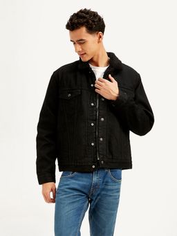 Levi's - Mens Solid Black Spread Collar Jacket